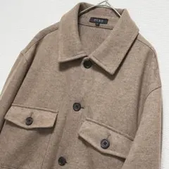 極美品 PLST プラステ　プレシャスニットメルトンシャツブルゾン　メンズLのサムネイル