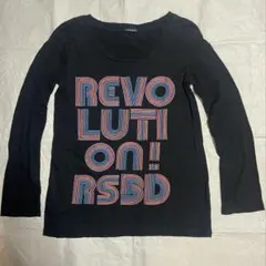 【ROSE BUD】長袖 ロング Tシャツ ロゴプリント ブラック レトロ 美品