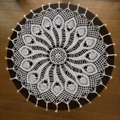 ハンドメイド　レース編み　ドイリー　マルチカバー