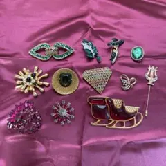 【まとめ売り】ヴィンテージ ブローチ 12点 レトロ ジャンク品含む