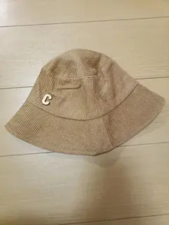 コーデュロイベージュバケットハット