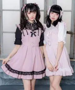 ハートチョーカーベルトレースワンピース ピンクシロのサムネイル