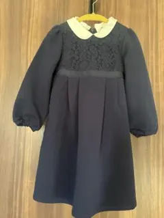 ユナイテッドアローズ　グリーンレーベルネイビー 襟付きワンピース