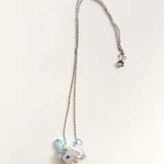 ハンドメイド ネックレス ペンダント アクセサリー チェーン ビーズ 蝶々