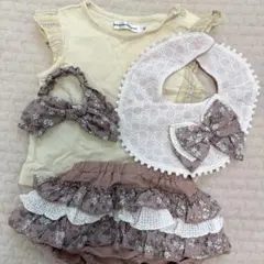【値下げ】ベビー服セット（Tシャツ、かぼちゃパンツ、スタイセット）