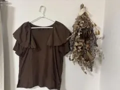 CIAOPANIC TYPY フリルカラー 半袖Tシャツ ブラウンのサムネイル