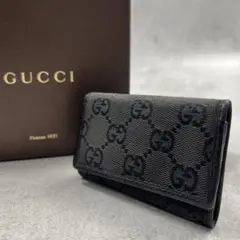 美品 GUCCI キーケース 6連 マイクロシマ レザーブラック - メルカリ