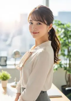 【現品限り！】【AI作成写真L判サイズ】理想の彼女 OLブラウス