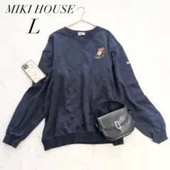 ミキハウス/スウェットトレーナー/クマ刺繍/コットン/日本製/袖ロゴワッペンのサムネイル