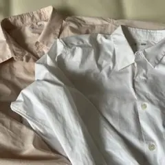 GU 長袖シャツ 白 ピンクXL2枚セット