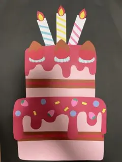 いちご ケーキ 壁面 飾り 誕生日　ピンクのサムネイル