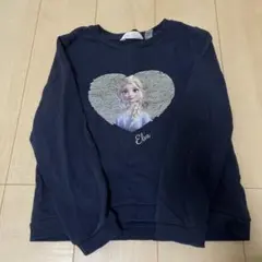 エルサ ハート型スパンコール トレーナー ネイビー