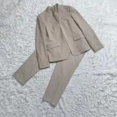 GU ノーカラー　スーツ　セットアップ　パンツ　ベージュ　M