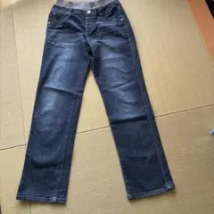 キッズ デニム 長ズボン ダークブルー