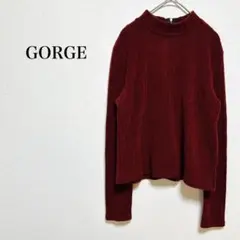 【GORGE】長袖ニット リブ バックジップ カジュアル 秋冬 季節先取り【M】