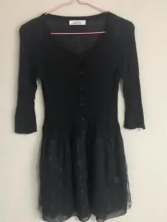 ギャラリービスコンティ♡ロング　カーディガン　黒　レース　花柄　薔薇　リボン