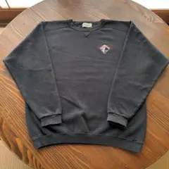 90's エディーバウアー 墨黒 前V スウェット USA製 サイズＬ
