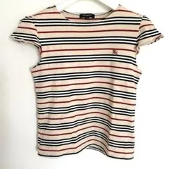 BURBERRY LONDON 半袖Tシャツ 160A ボーダー　ロゴ刺繍のサムネイル