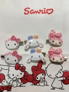 サンリオ風 ヘアクリップ 6点セット ハンドメイド風