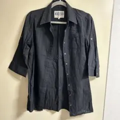 黒 七分袖カットソー