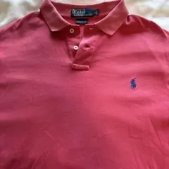 ★Ralph Lauren半袖ポロシャツ赤ロゴネイビー★