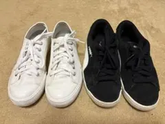 PUMA 無印　スニーカー 2足セット ブラック ホワイト　22cmのサムネイル