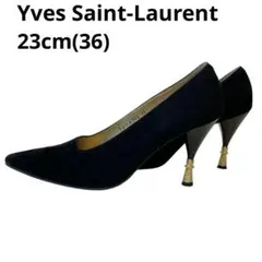 美品✨イヴ・サンローラン パンプス 本革レザー スエード ブラック
