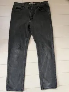 00s Lee ブラックデニム W34 グレーフェード ストレート y2k