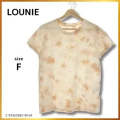 LOUNIE ルーニィ トップス Tシャツ お洒落 半袖 ベージュ 総柄 Ｆのサムネイル