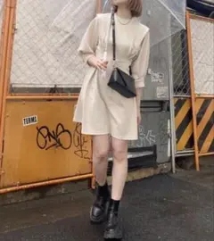 【美品】MURUA ムルーア タックワンピース　オフホワイトSのサムネイル