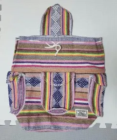 カジュアル多色ストライプリュック