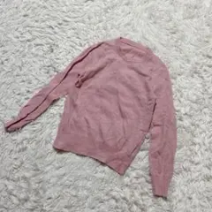 【c7100】訳アリ　ニット セーター 長袖　ピンク　羊毛