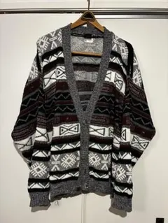 XL C&A ビンテージカーディガン 総柄 ニット セーター