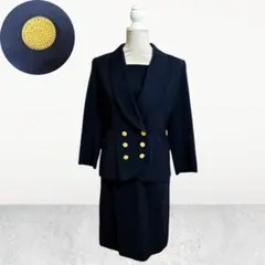 昭和レトロ バブリー 金ボタン スーツ セットアップ 13号 80s 90s 紺