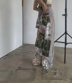 PLUM JUEMI リメイク パッチワーク パンツ スカーフ アロハシャツのサムネイル