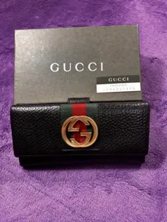 GUCCI 長財布 インターロッキングG ブラック - メルカリ