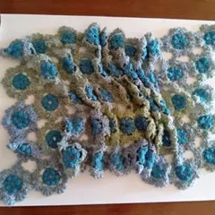 手編みハンドメイドモチーフ編みのショールストール　№３８０