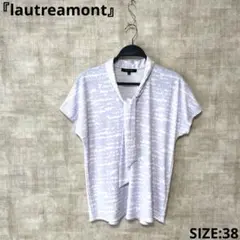 日本製【lautreamont】ボウタイ付き総柄半袖ブラウス　SIZE38のサムネイル