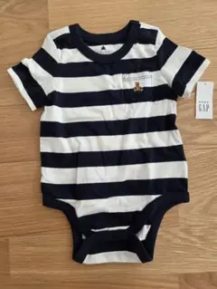 【新品 未使用】GAP ストライプロンパース 70cm