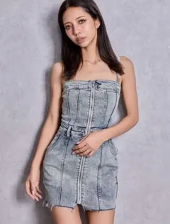 Diante Fade denim belted mini dress - メルカリ