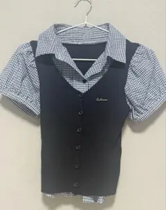 SpRay ニット 半袖 ネイビー