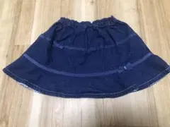 （美品）ファミリア　ネイビー デニム　フレアスカート 100