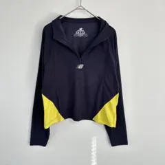 new balance ハーフジップ長袖トップス S/P ネイビー