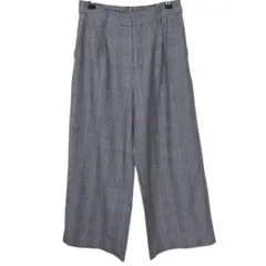 2016【アースミュージックアンドエコロジー】ワイドパンツ チェック グレー M