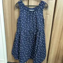 未使用品　水玉模様ノースリーブワンピース　130㎝