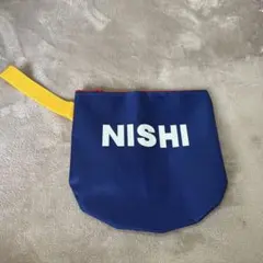 NISHI男子 円盤ケースネイビーポーチ