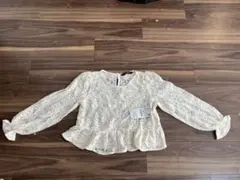 アイボリー レース ペプラム ブラウス