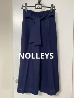 NOLLEYS 綺麗めワイドパンツ　ネイビー　M
