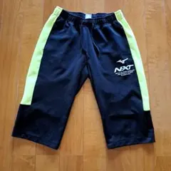 MIZUNO NEXT ハーフパンツ ブラック×ネオンイエロー Mサイズのサムネイル