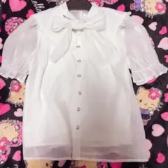 ♥evelyn リボン付きホワイトシャツ
